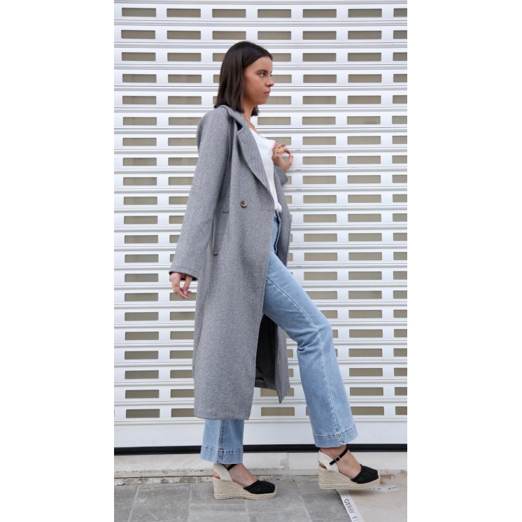 Abrigo Gris Cruzado
