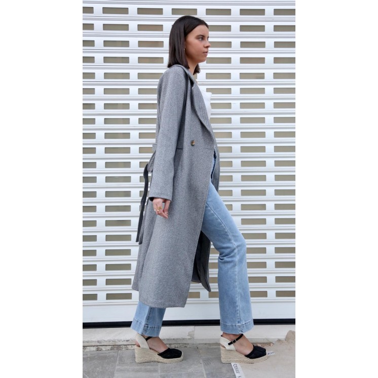 Abrigo Gris Cruzado