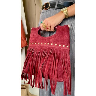 Bolso Rojo Con Flecos